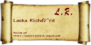Laska Richárd névjegykártya